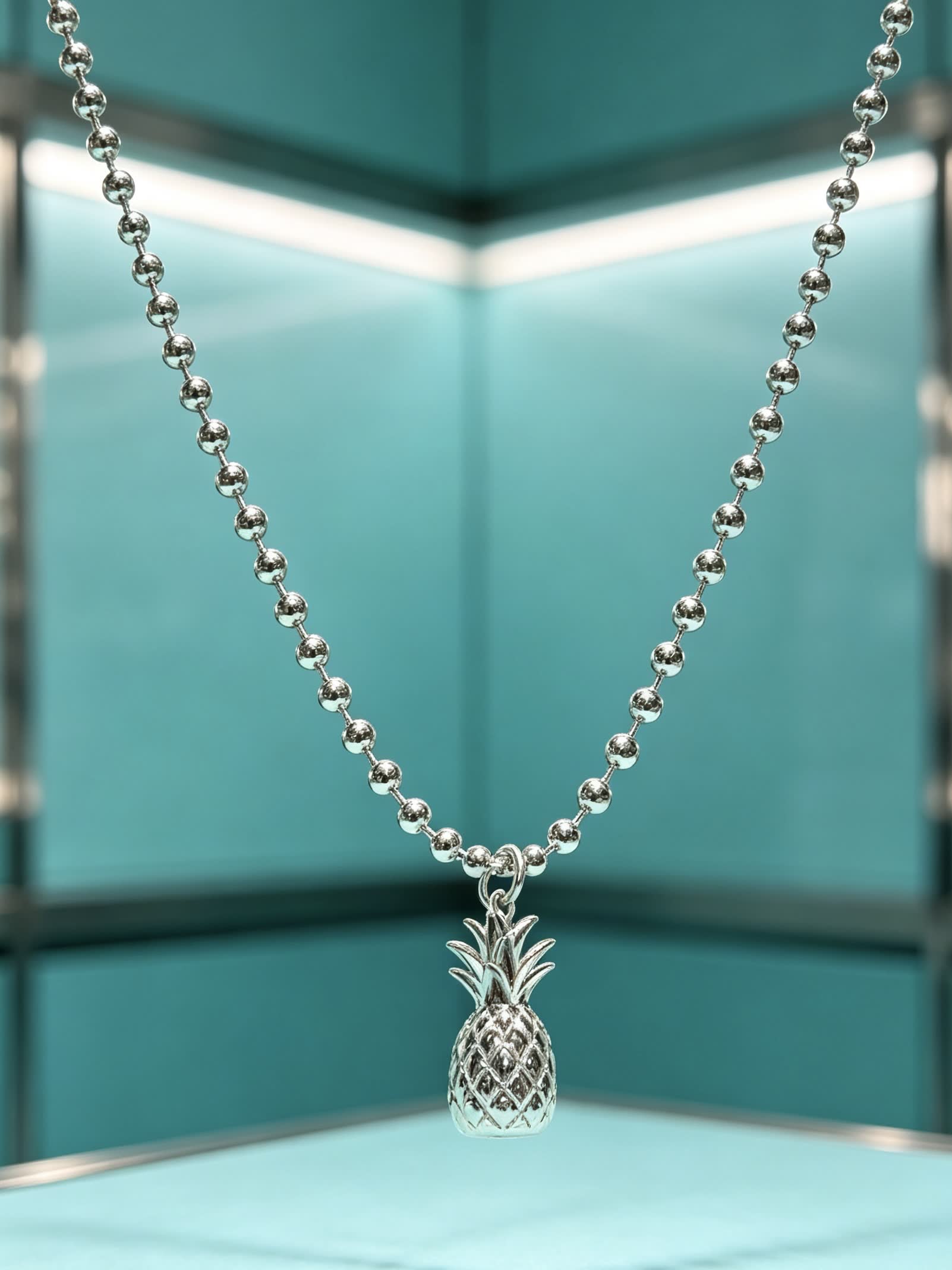 Tiffany & Co. Silver Pineapple Pendant Necklace